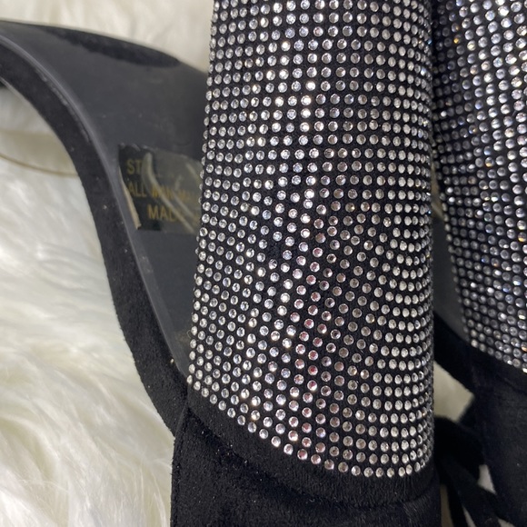 Melly Black Statement Block  Heels w/ Full Leg Straps Size 6.5 - Picture 7 of 10